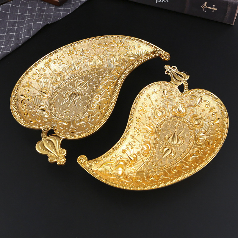 Zinc Food Snacks - Creative Zinc Alloy Golden Leaf Shape