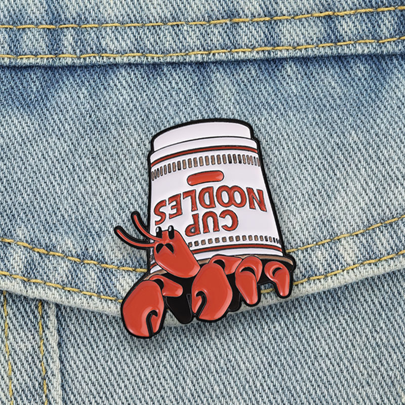 Lobster Cup Noodles Enamel Pin - Zinc Food Snacks review and price