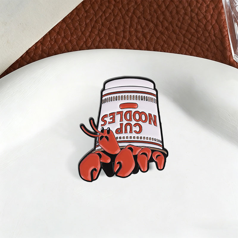 Lobster Cup Noodles Enamel Pin - Zinc Food Snacks review and price