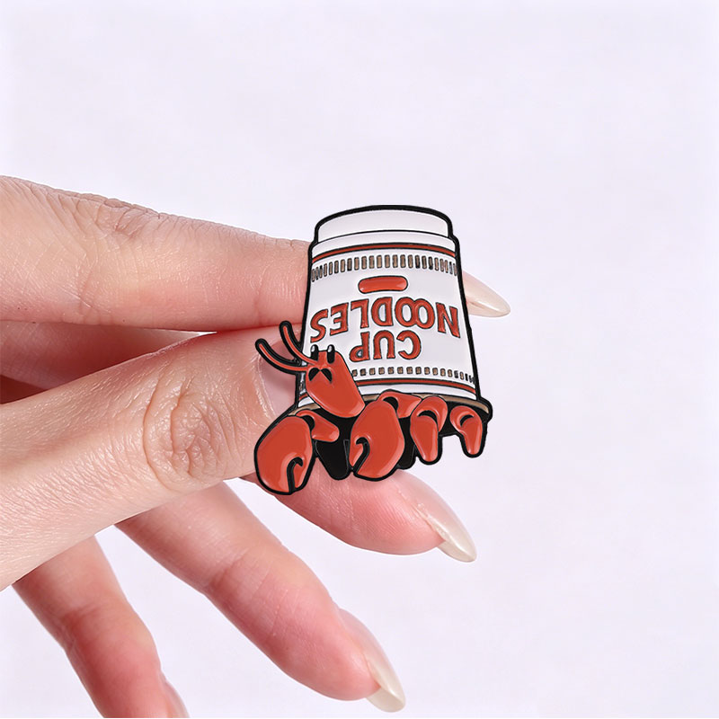 Lobster Cup Noodles Enamel Pin - Zinc Food Snacks review and price